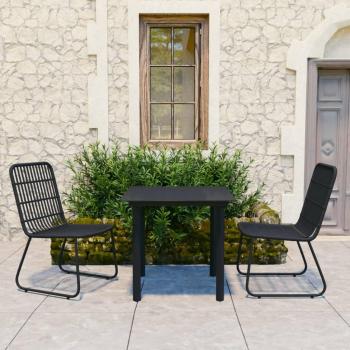 3-Piece Outdoor Dining Set in Poly Rattan and Glass