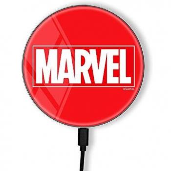 Cargador inductivo Original y Oficial de Marvel, estación de Carga inalámbrica para teléfono o Tableta, estación de Carga, Carga inalámbrica, impresión, USB, 2 A, 10 W