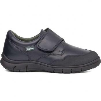Bluchers de niño de piel GORILA 33600 con puntera reforzada, color azul marino