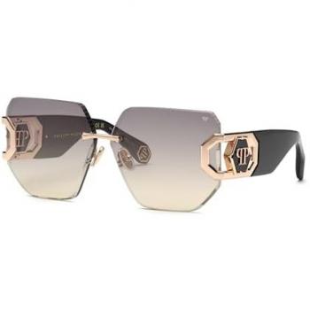 Philipp Plein Women's Shiny Total Rose Gold Sunglasses with Smoke Gradient Lenses - 66 MM, CAT3