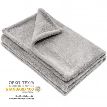 Jacky Manta para bebé / Arrullo / Mantita minicuna - cochecito / Manta polar / Unisex / 100x75 cm / Microfibra / Certificado Oeko -Tex, antialérgico - Gris