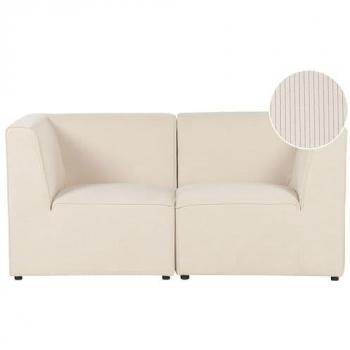 Sofá Modular 2 Plazas Beige Pana Seccional Moderno dos Piezas Lemvig