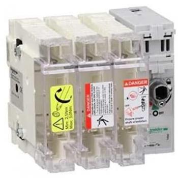 Interruptor Seccionador Schneider Electric TeSys GS2K3, 125A, 3 Polos, con Fusible de Tamaño NF C 22 x 58 mm