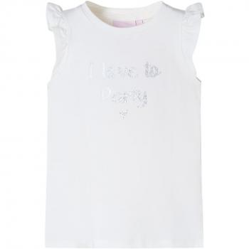 Camiseta infantil con mangas de volantes blanca 92