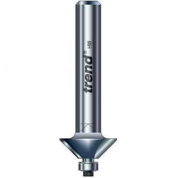 Fresa Miniatura de Canto Guiada con Rodamiento 45 Grados, Diámetro de Corte 14.3mm, Longitud de Corte 6.35mm, Punta de Carburo, Saco de 1/4