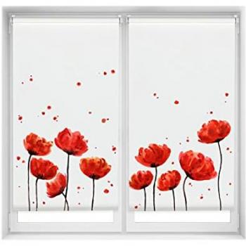 Pack x 2 Estores Enrollables Opacos EasyFix Sin Taladro - Modelo Amapola 75x150 cm