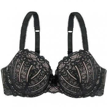 Sujetador Dorina Celine Demi Padded con Copas Moldeadas y U-Back en Microfibra con Power-Mesh, Negro
