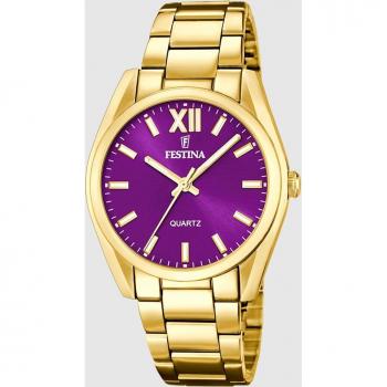 Reloj Festina Mujer F20640/3 - Casual - Resistente al Agua - Correa de Cuero Genuino