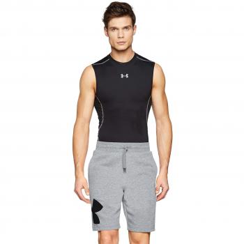 Under Armour Rival Fleece Logo Sweatshort Pantalones, Hombre, Gris