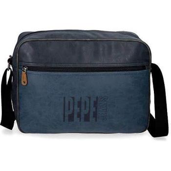 Pepe Jeans Max Carteron para Portátil 15,6 Azul 38x28x12 cms Piel Sintética