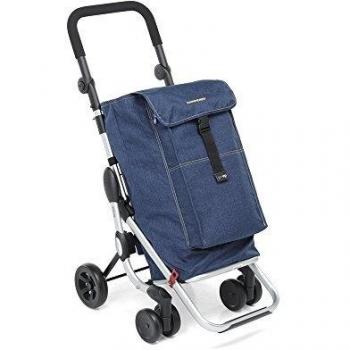 Carrello Portaspesa Foppapedretti Go Up Jeans Azul con Borsa Termica 6L y Manubrio Regulable