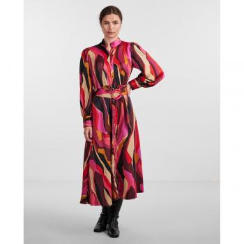Yas Vestido Manga Larga con Cinturón