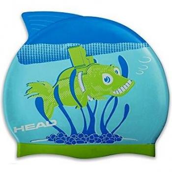 Head Meteor Cap - Gorro de Buceo para niños, Color Azul/Lima