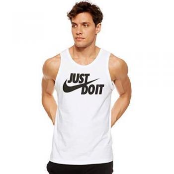 NIKE M NSW Tank Just Do It Swoosh Top/Singlet, Hombre, White/Black, S