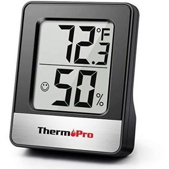 ThermoPro TP49 Mini Termómetro Higrómetro Digital Termohigrómetro de Interior Medidor de Temperatura y Humedad para Medir Ambiente del Hogar, Negro