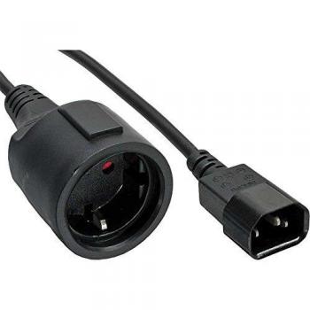 Cable Adaptador de Red C14 a Schuko 1m - Negro, 10A, para UPS