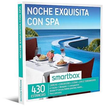 SmartBox Noche Exquisita con Spa - Caja Regalo que incluye 1 noche de alojamiento, desayuno, cena y acceso a spa para 2 personas