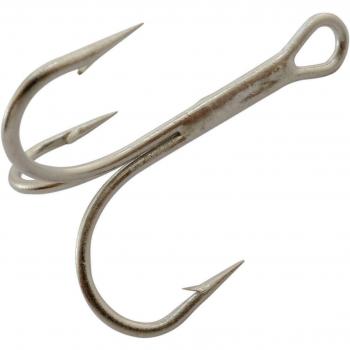 Freefisher 0703/0 - Pack de 100 anzuelos triples para pesca, color plateado, tamaño 3/0