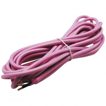 Fline EB0901220-RO Cable Decorativo Tela, 2 x 0.75 mm, 5 Metros, Rosa