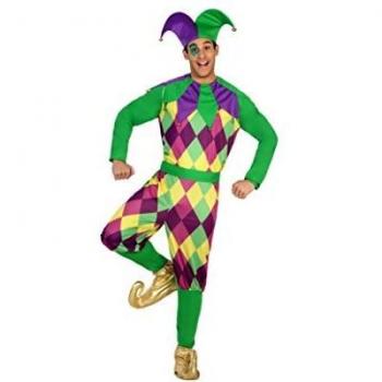 Atosa- Disfraz hombre arlequín, Color verde, M-L