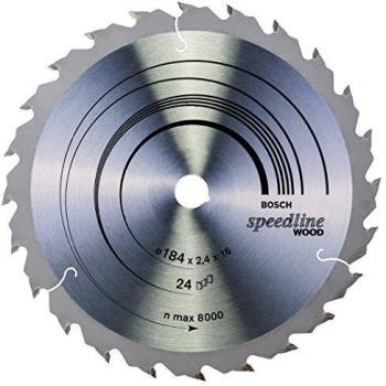 Bosch 2 608 640 795 - Hoja de sierra circular Speedline Wood - 184 x 16 x 2,4 mm, 24
