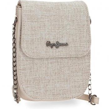 Bandolera porta móvil Pepe Jeans Maddie beige
