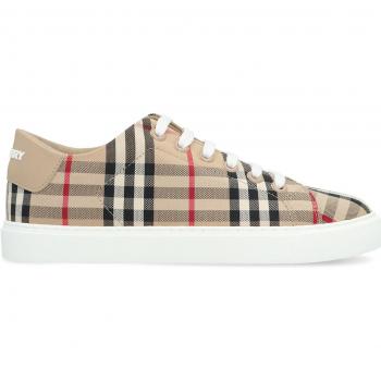 Burberry Women's Checked Motif Sneakers, Beige, Size 10 US (Size 40 EU), 8049777131833, Color A7026