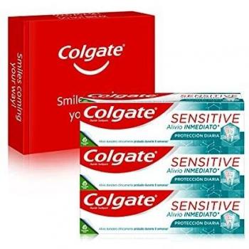 Colgate Sensitive Alivio Inmediato Protección Diaria, Pasta de Dientes, Alivio de la Sensibilidad Dental, Pack 3 Uds x 75ml
