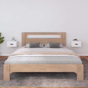 Mesitas de noche de pared 2 piezas blancas 40x29,5x22 cm con lazos
