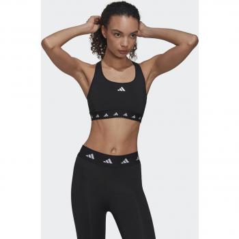 Sujetador deportivo adidas Power React para mujer en color negro