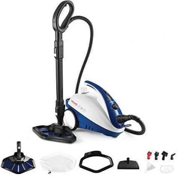 Polti Vaporetto Smart 40_Mop - Limpiadora de vapor, 1800 W, vapor regulable, 3.5 Bar, tapón de seguridad, bloqueo de seguridad para niños, color blanco y azul