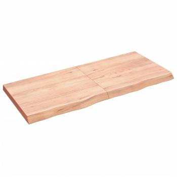 vidaXL Wall Shelf - Light Brown, 140x60x(2-6) cm, Treated Solid Wood Oak