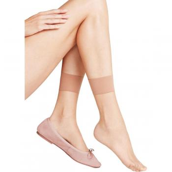 Falke Shelina 12 DEN Ultra Transparent Shimmer Ankle Highs for Women - Beige 35-38