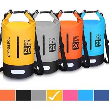arteesol Bolsa Impermeable, 5L 10L 20L 30L a Prueba de Agua Bolso Seco/Bolsa Seca Impermeable con Correa Ajustable Larga para Kayak Paseo en Barco Canoa/Pesca/Rafting/Natación/Snowboard
