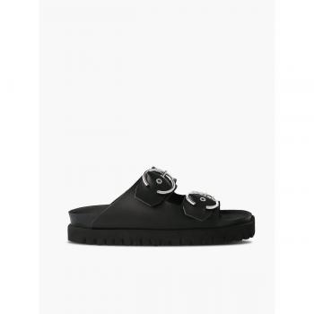 Sandalias planas Genuins modelo Honolulu para mujer en color negro con planta anatómica
