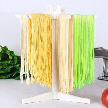 VANRA Soporte de fideos para el hogar, secadores de pasta fresca, estante de secado de espaguetis, secador de fideos, estante de secado de pasta, estante de secado de pasta plegable, herramientas de pasta casera, color blanco