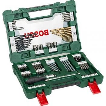 Bosch Profesional Maletín de 91 Piezas V-Line para Taladrar y Atornillar con Destornillador Dinamométrico y Barra Imantada