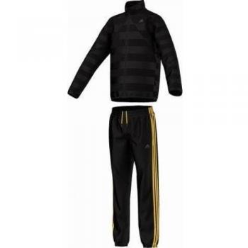 adidas YB TS WV LR CH - Chándal para niño, Color Negro/Amarillo, Talla 164