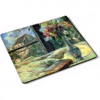 Gauguin - Flower Vase In Window, Designer Almohadilla del Ratón Mouse Mouse Pad con Diseño Colorido. Auténtica Alfombrilla de 250 x 190 mm. Tamaño Ideal de Media para el Uso Diario.