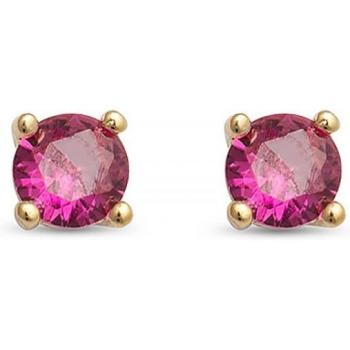Pendientes de plata de ley 925 con circonita rubí y acabado en baño de oro 18K - Luxenter Atelier Otieno