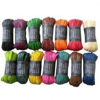 Cuerda de regalo natural de rafia marrón, 50g, longitud 1.5m, para manualidades