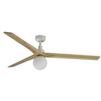 Ventilador de techo con luz blanco y roble DC Klim Ø1500mm 34279-11L Faro