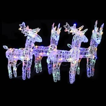 Renos de Navidad 4 unidades con 160 LED acrílico multicolor