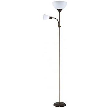 FABRILAMP Pie de salón Rigel E27+E14 Lector marrón