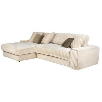 Sofá rinconera izquierda de pana beige CALAZO - Pascal Morabito