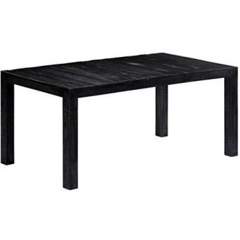 vidaXL Mesa de comedor de madera maciza de mango negra 180x90x76 cm
