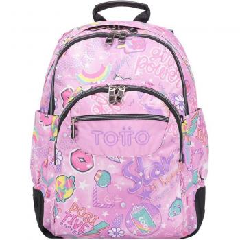 Totto Mochila Escolar Positive World Crayoles 44cm Rosa
