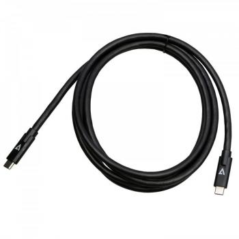 Cable USB-C a USB-C Macho 3.2 Gen 2 10 Gbps 3A 2m/6.6ft Negro V7USBC10GB-2M