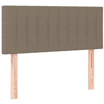 Cabecero con LED de tela gris taupe 100x5x78/88 cm