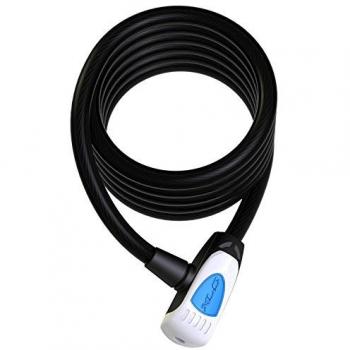 XLC al Capone – Candado de Cable en Espiral, Negro, 185 x 10 x 10 cm